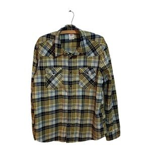 Levi's Snap Button Yellow & Black Plaid Flannel Shirt - XL (Men’s)